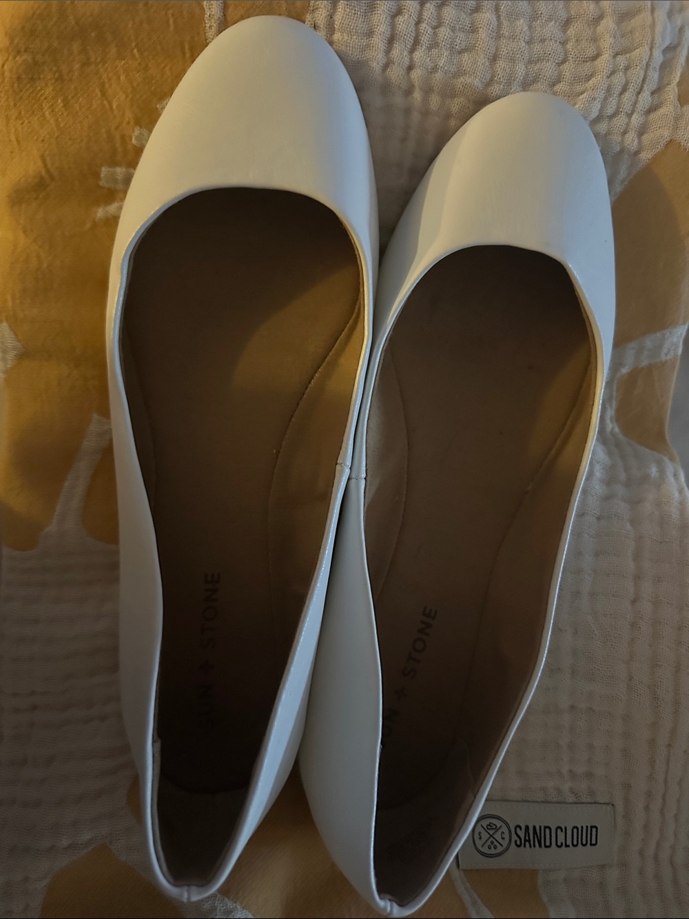 White Women's Leather Ballet Flats by JENNY + STONE